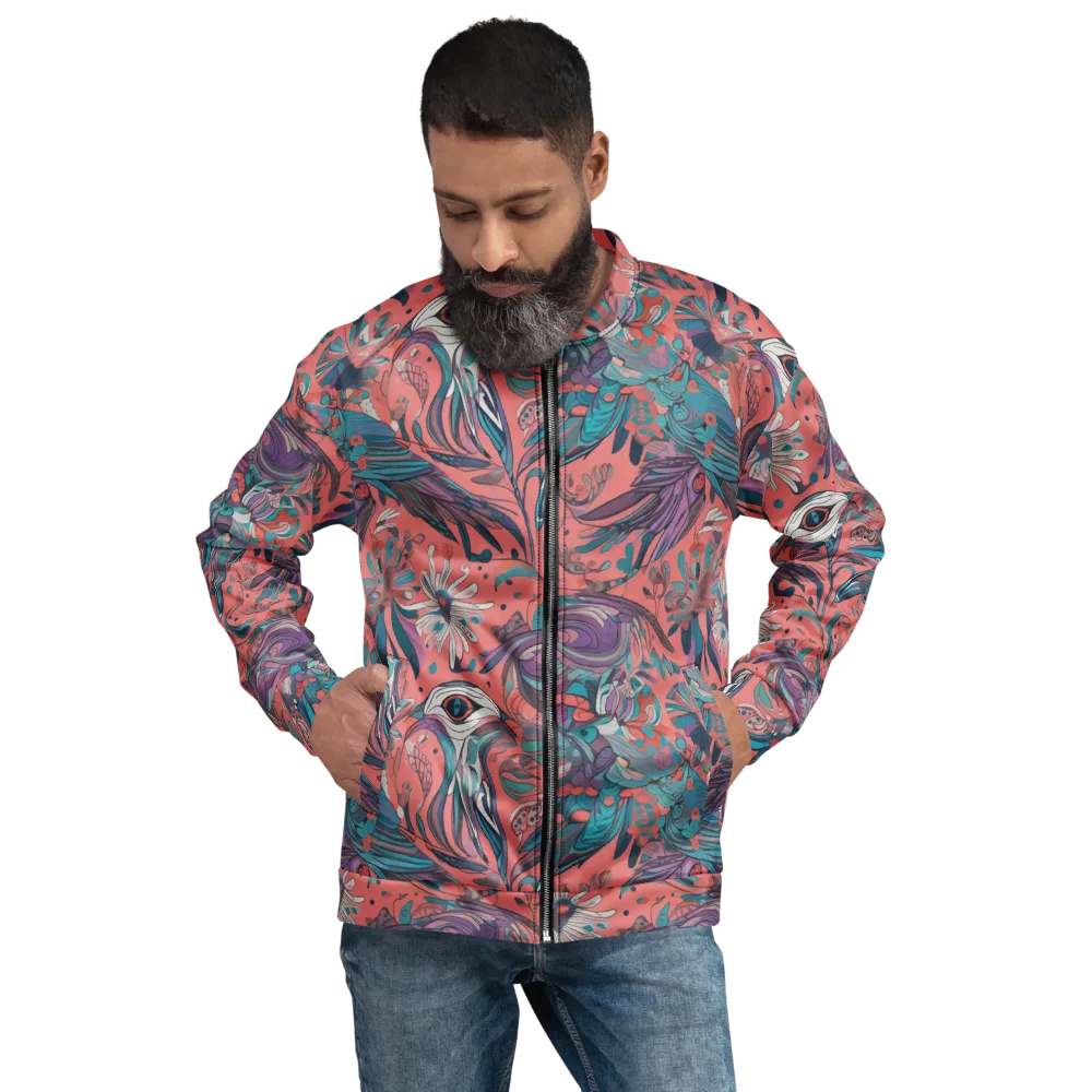 Coral Aviary on Bomber Jacket — Front