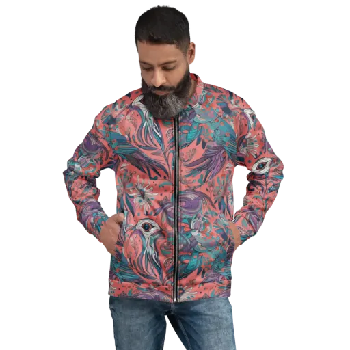Coral Aviary on a Bomber Jacket