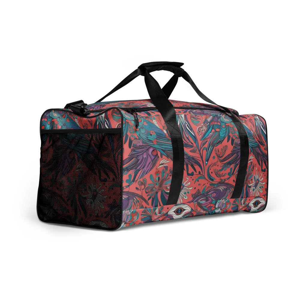 Coral Aviary on Duffle Bag — Right Front