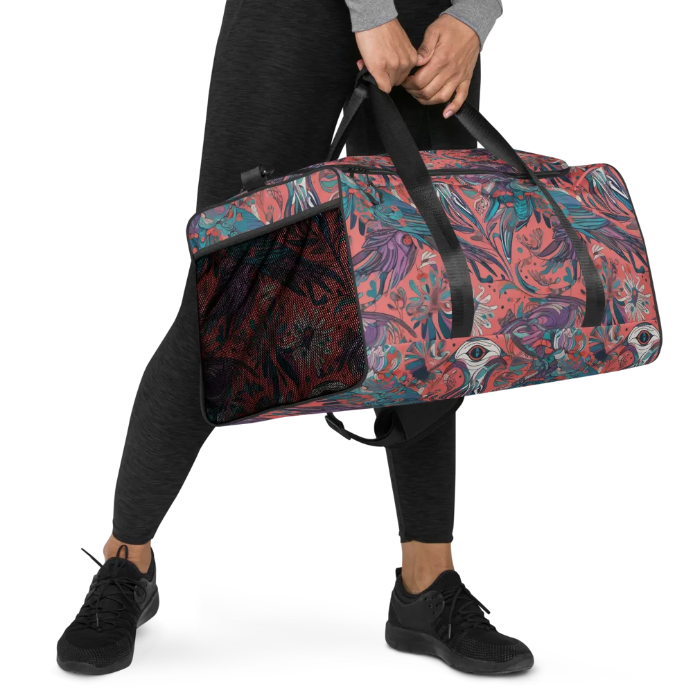 Coral Aviary on Duffle Bag — Right Front