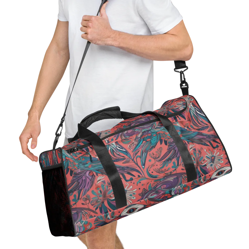 Coral Aviary on Duffle Bag — Right Front