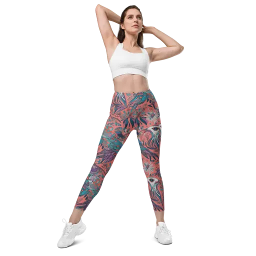 Coral Aviary on a Leggings with Pockets
