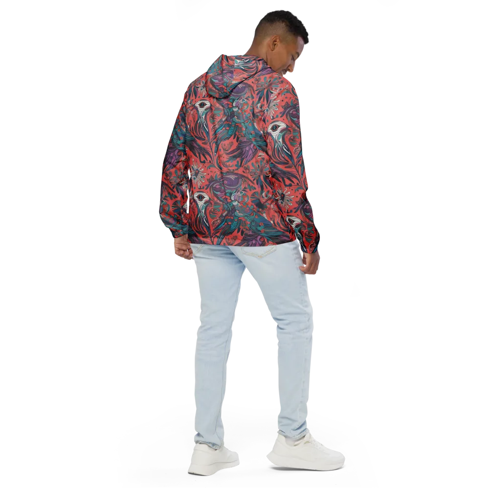 Coral Aviary on Men's Windbreaker — Back