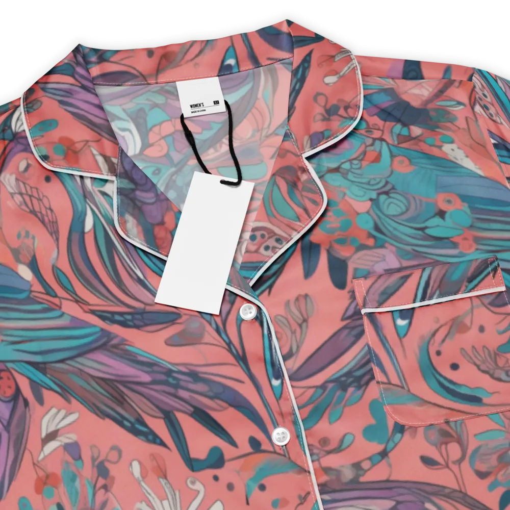 Coral Aviary on Women's Short Sleeve Pajama Top — Product details