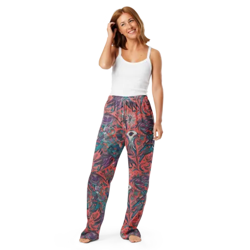 Coral Aviary on a Women's Pajama Pants