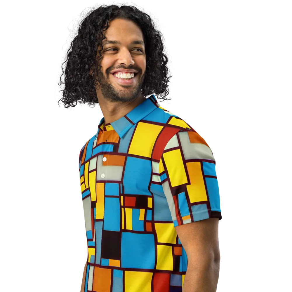 Bauhaus Blaze on Men's Slim Fit Polo Shirt — Left Front