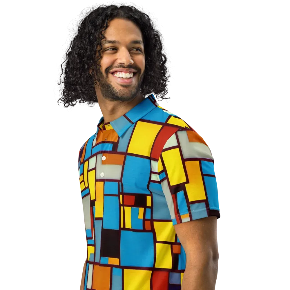 Bauhaus Blaze on Men's Slim Fit Polo Shirt — Left Front