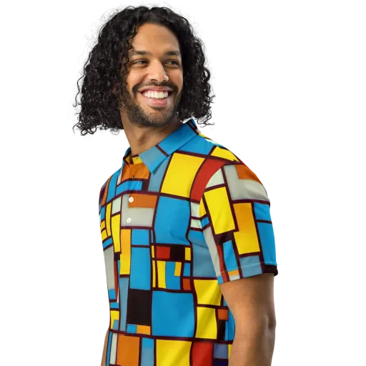 Bauhaus Blaze on a Men's Slim Fit Polo Shirt