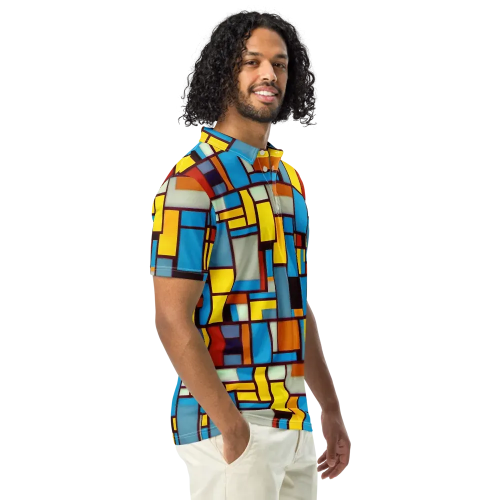 Bauhaus Blaze on Men's Slim Fit Polo Shirt — Right Front