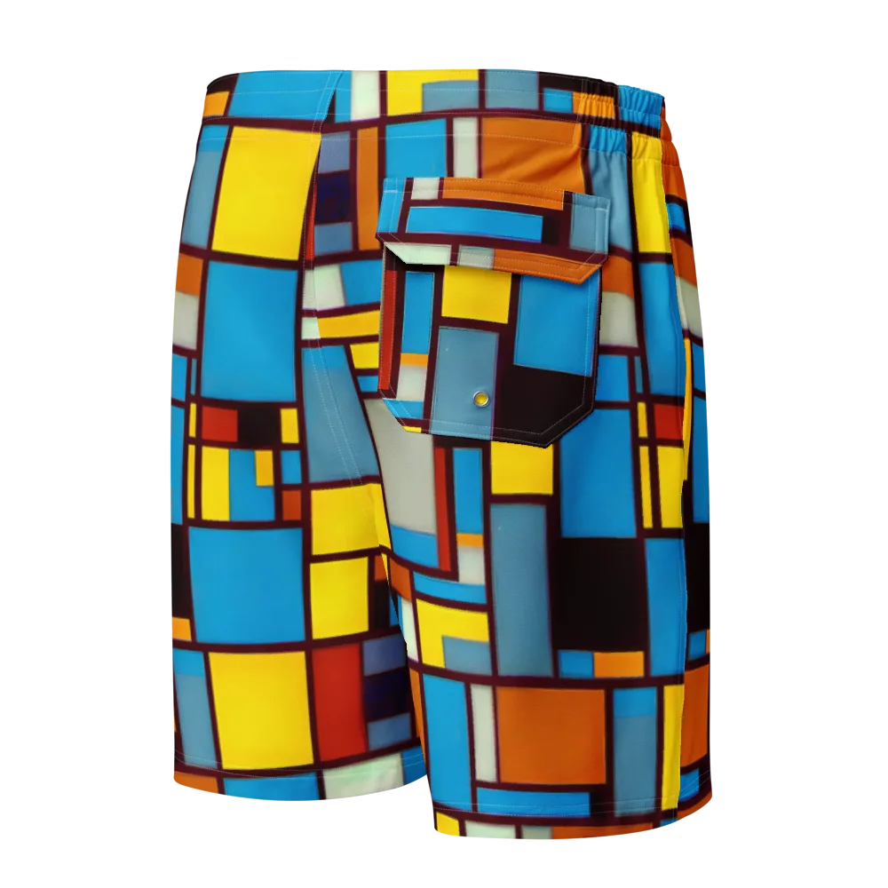 Bauhaus Blaze on Men's Board Shorts — Back