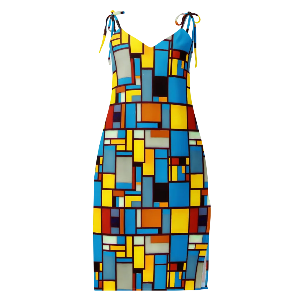 Bauhaus Blaze on Slip Dress — Front
