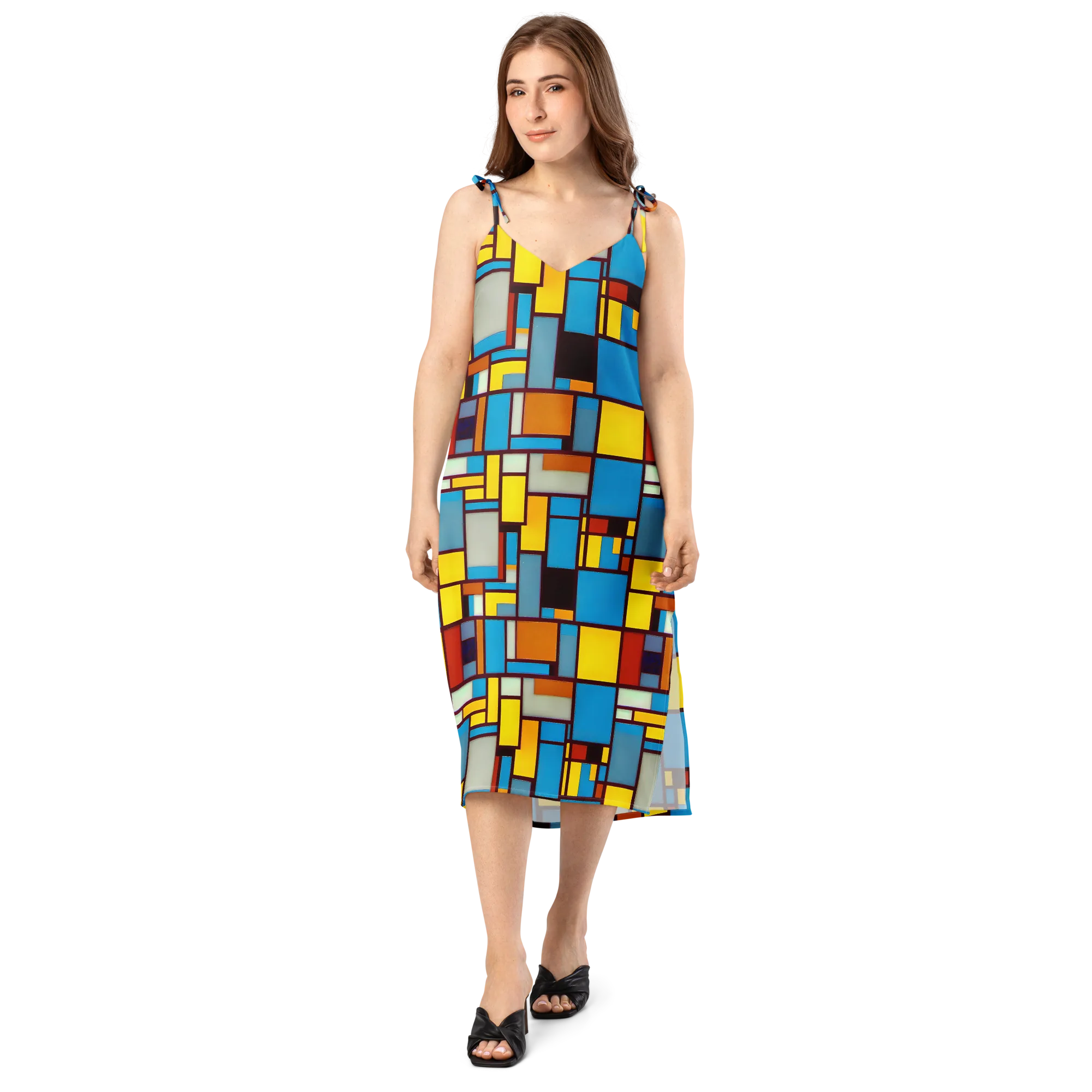 Bauhaus Blaze on Slip Dress — Front