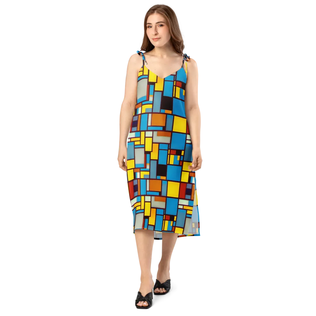 Bauhaus Blaze on Slip Dress — Front