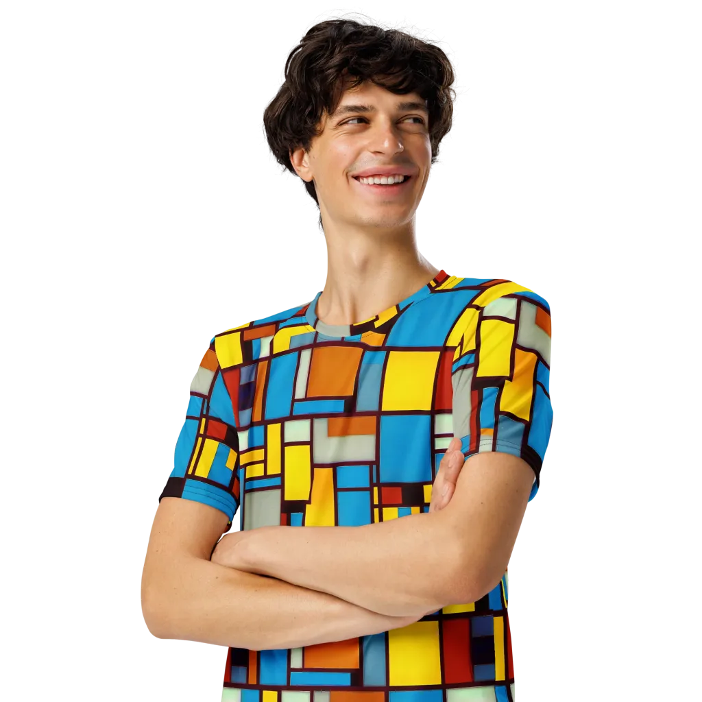 Bauhaus Blaze on Men's Crew Neck T-Shirt — Left Front