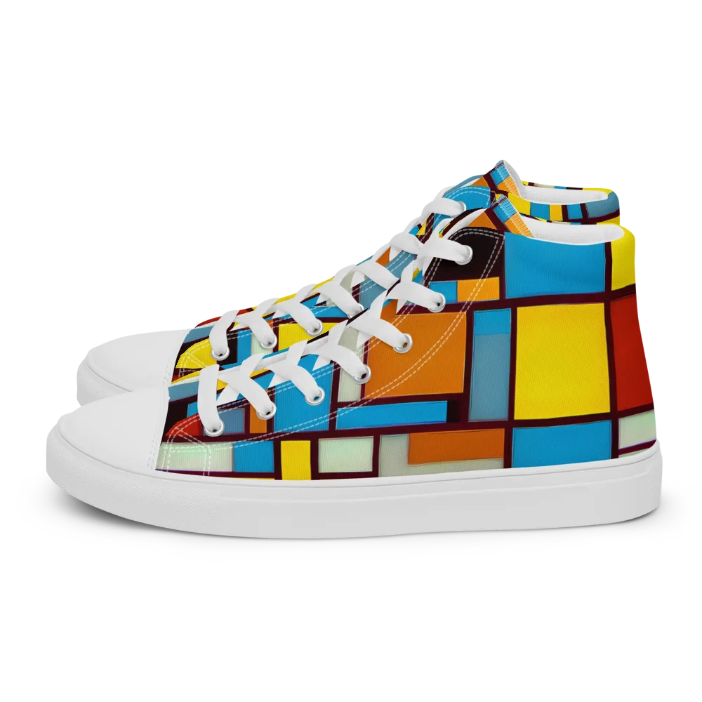 Bauhaus Blaze on Men's High Top Canvas Shoes — Left