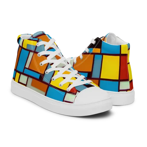 Bauhaus Blaze on a Men's High Top Canvas Shoes