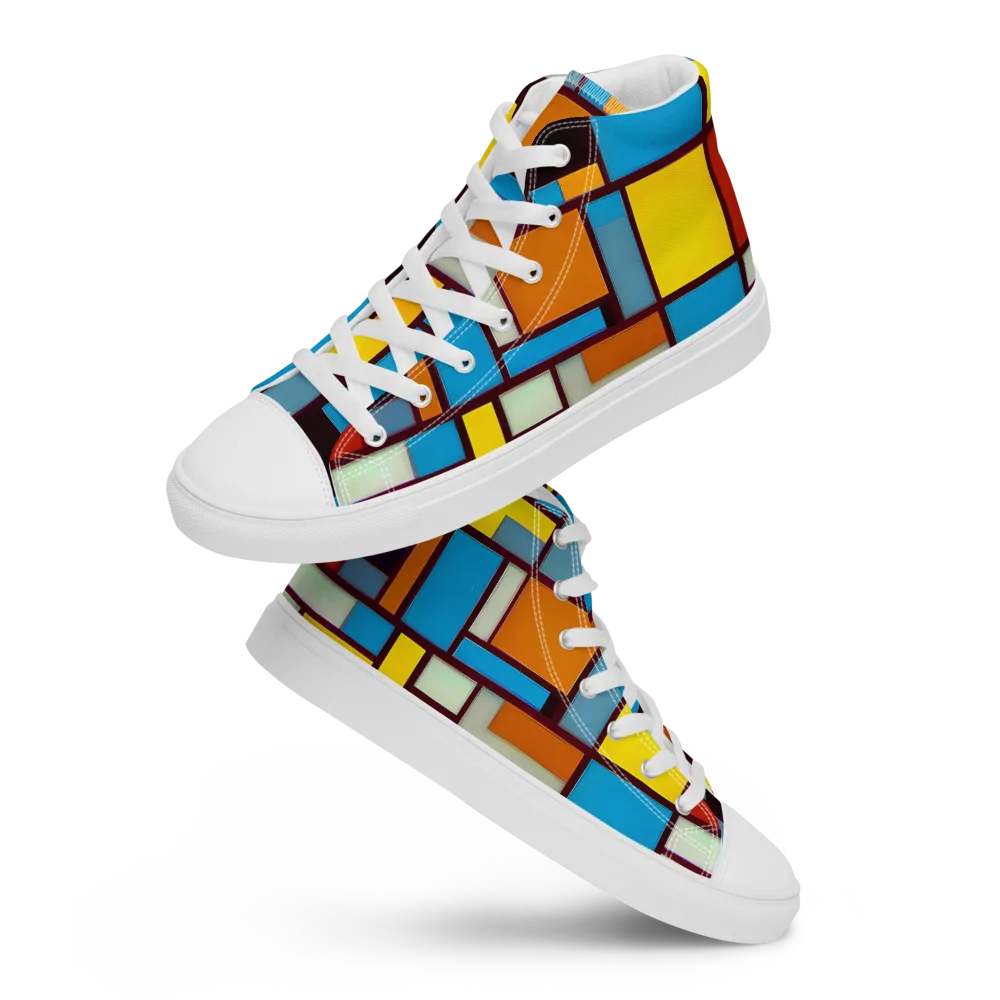Bauhaus Blaze on Men's High Top Canvas Shoes — Front