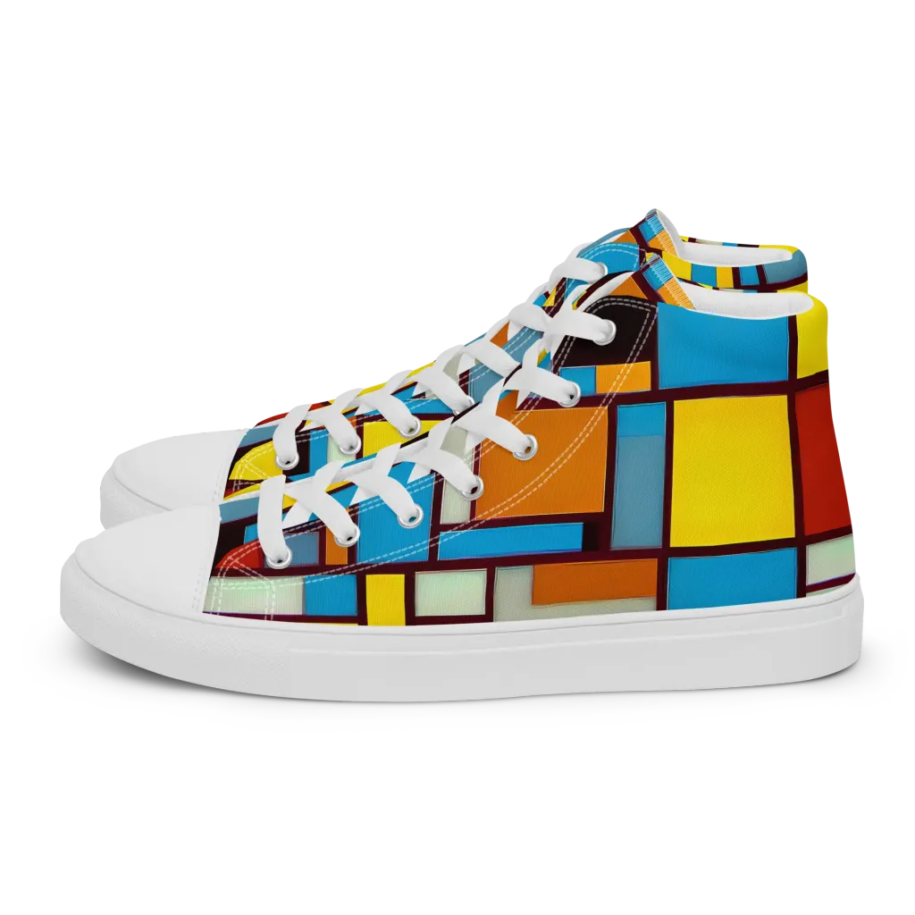 Bauhaus Blaze on Women's High Top Canvas Shoes — Left