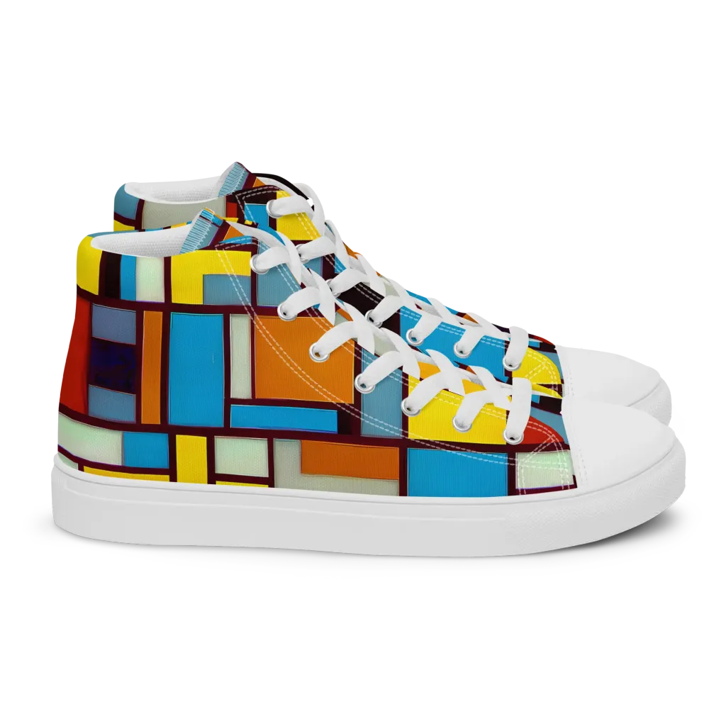 Bauhaus Blaze on Women's High Top Canvas Shoes — Right