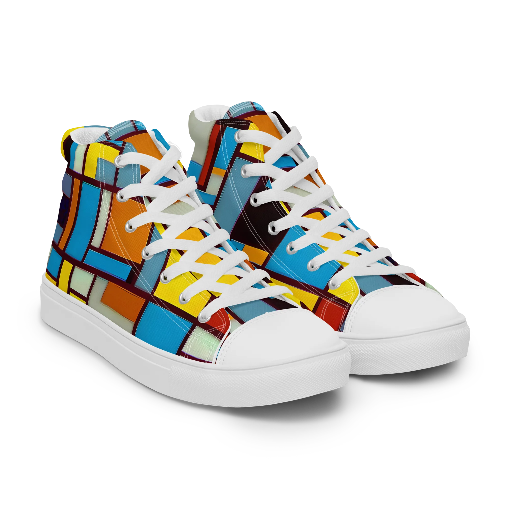 Bauhaus Blaze on Women's High Top Canvas Shoes — Right Front