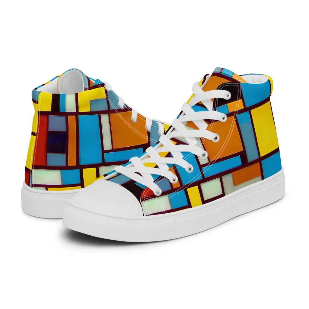 Bauhaus Blaze on Women's High Top Canvas Shoes — Left