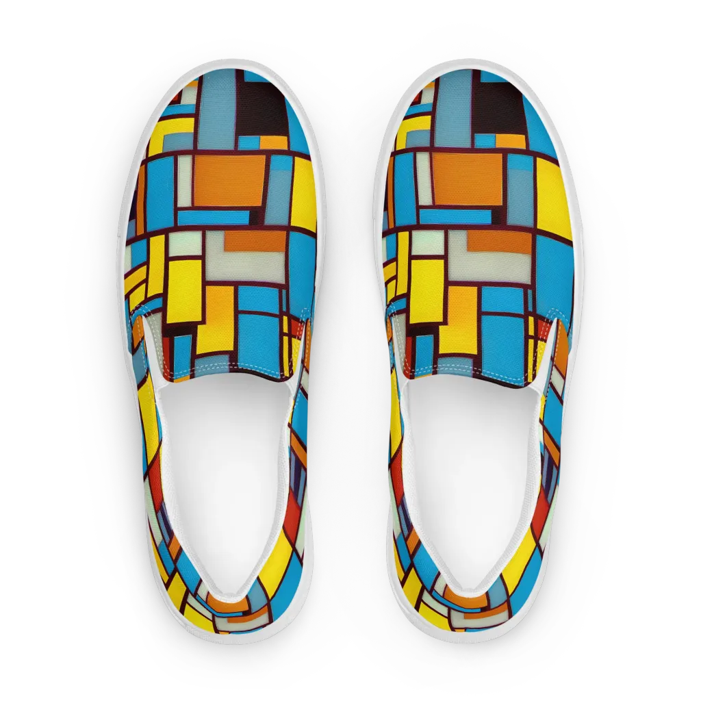 Bauhaus Blaze on Men's Slip-On Canvas Shoes — Front