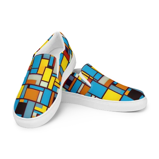 Bauhaus Blaze on a Men's Slip-On Canvas Shoes