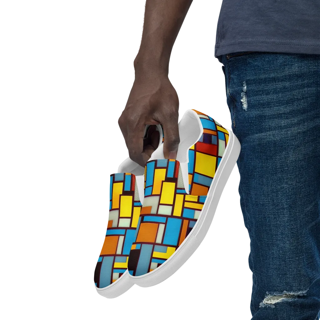 Bauhaus Blaze on Men's Slip-On Canvas Shoes — Left Front