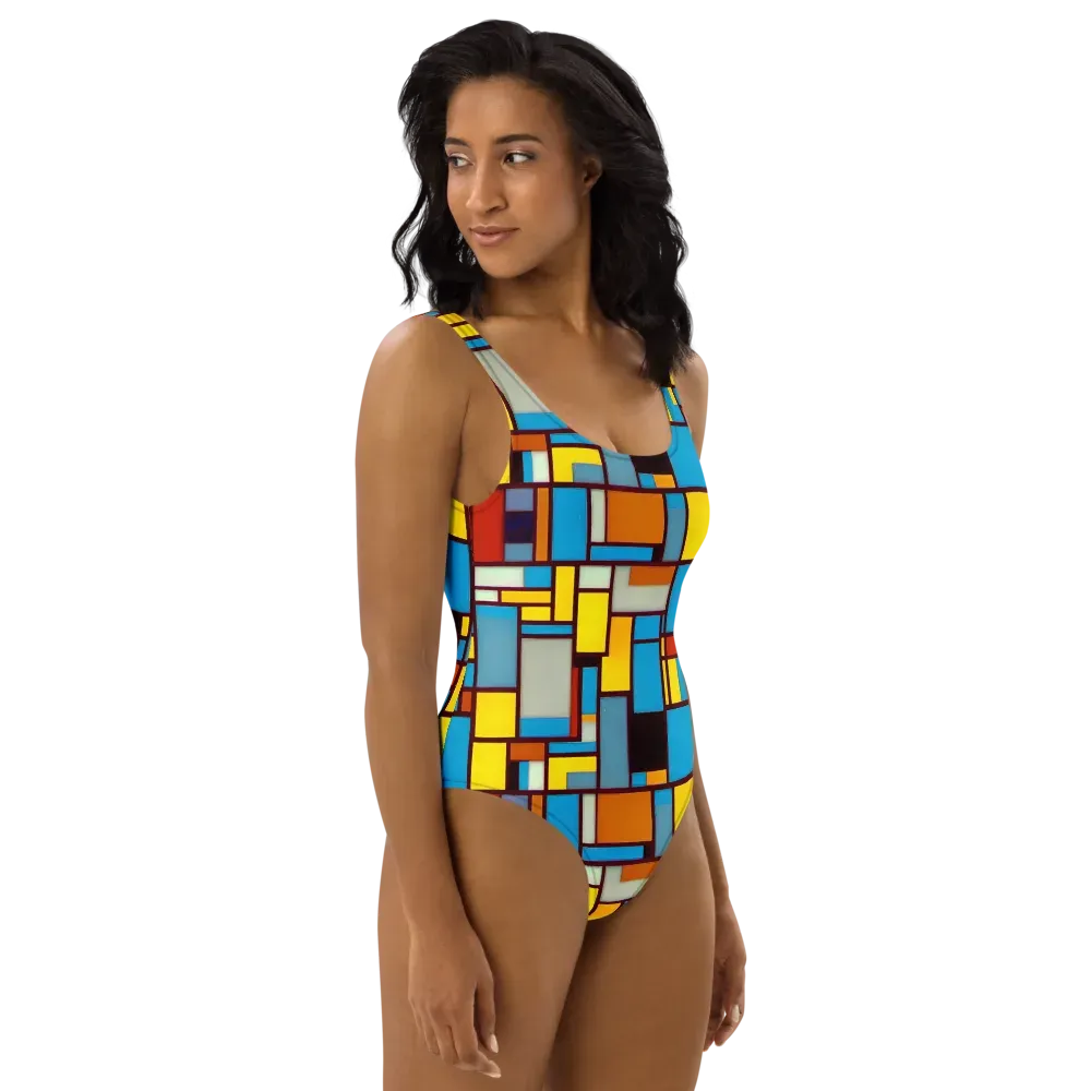 Bauhaus Blaze on One-Piece Swimsuit — Right