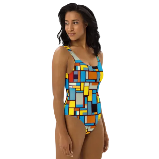 Bauhaus Blaze on a One-Piece Swimsuit
