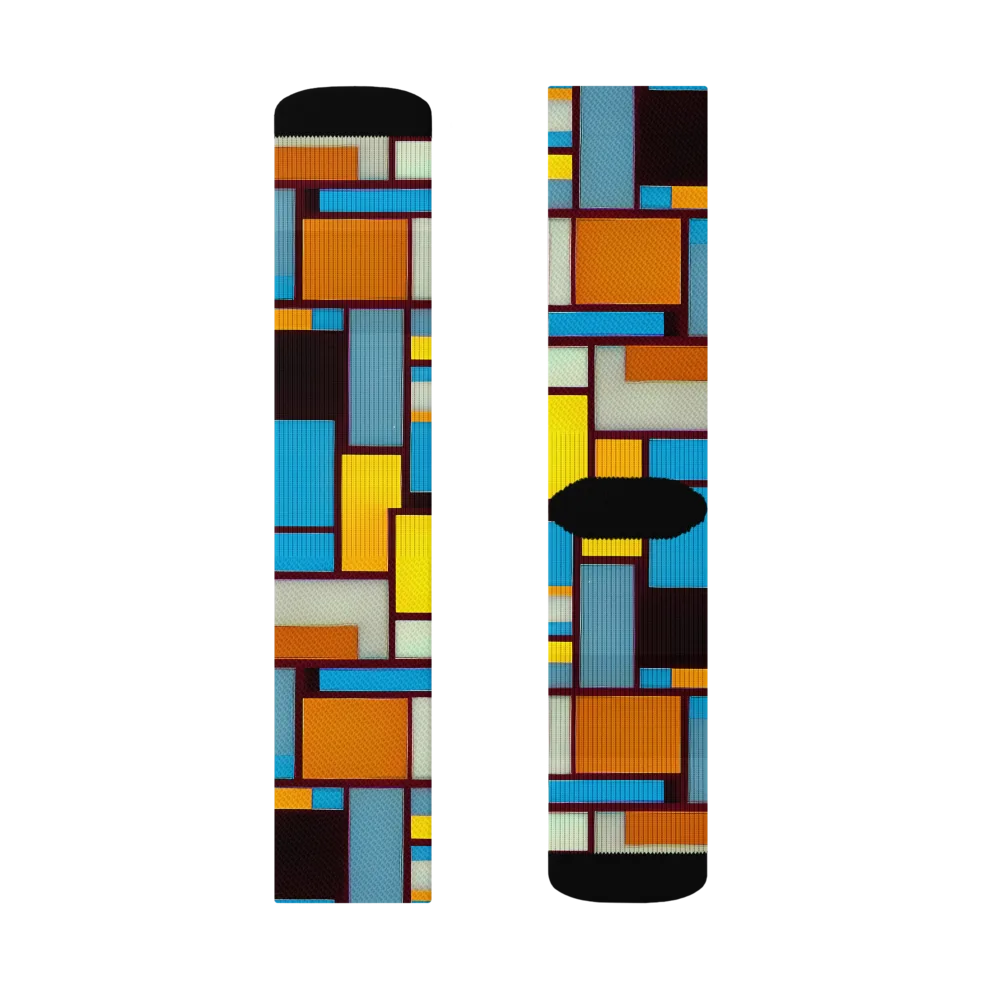 Bauhaus Blaze on Socks — Left Sock