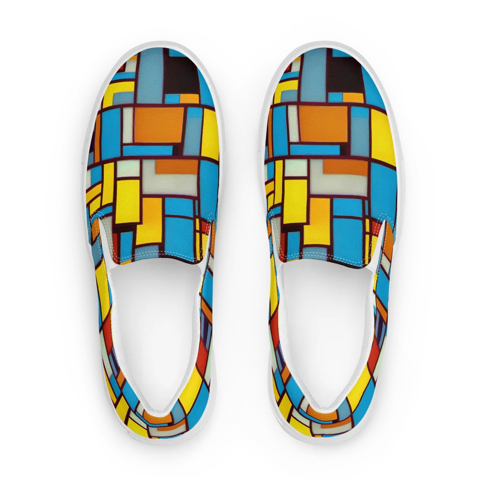 Bauhaus Blaze on Women's Slip-On Canvas Shoes — Front