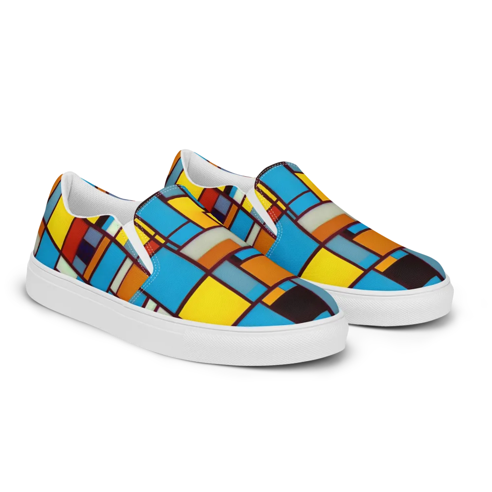Bauhaus Blaze on Women's Slip-On Canvas Shoes — Right Front