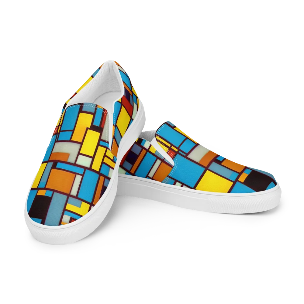 Bauhaus Blaze on Women's Slip-On Canvas Shoes — Left Front