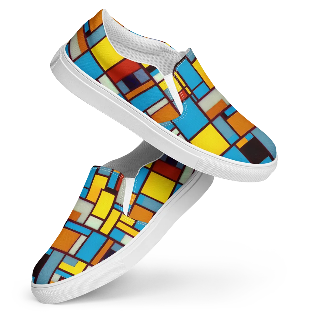 Bauhaus Blaze on Women's Slip-On Canvas Shoes — Front