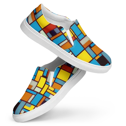 Bauhaus Blaze on a Women's Slip-On Canvas Shoes