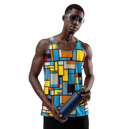Bauhaus Blaze on a Men's Tank Top