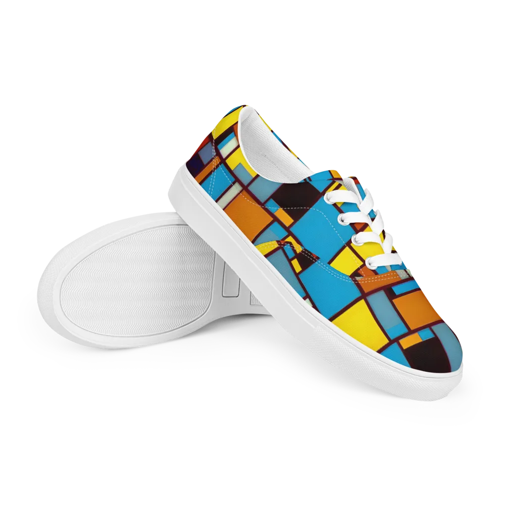 Bauhaus Blaze on Men's Lace-Up Canvas Shoes — Right Front