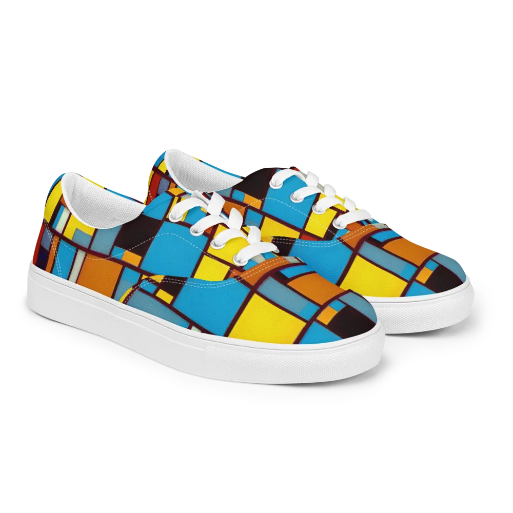 Bauhaus Blaze on Men's Lace-Up Canvas Shoes — Right Front