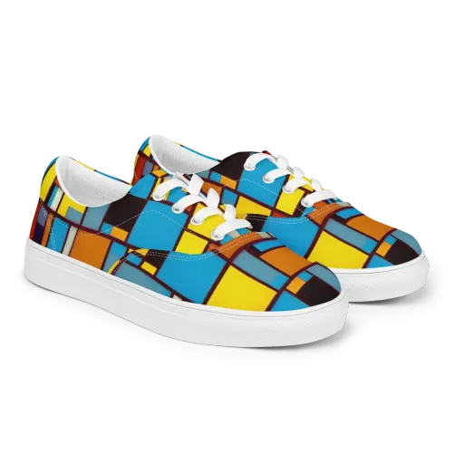 Bauhaus Blaze on a Men's Lace-Up Canvas Shoes