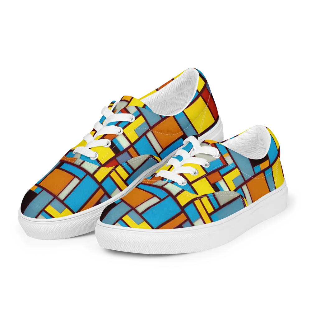 Bauhaus Blaze on Men's Lace-Up Canvas Shoes — Left Front