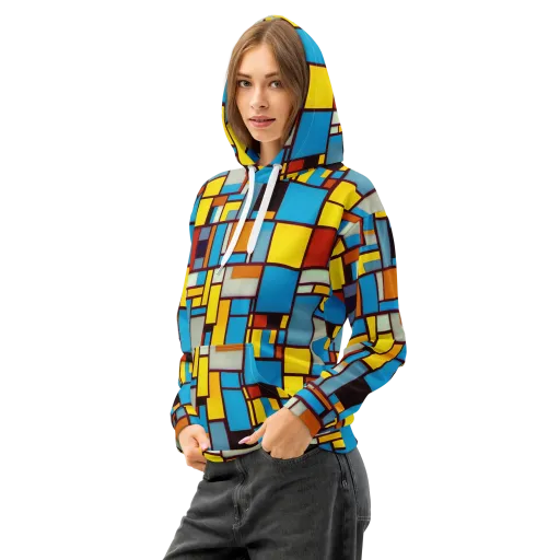 Bauhaus Blaze on a Cotton Hoodie
