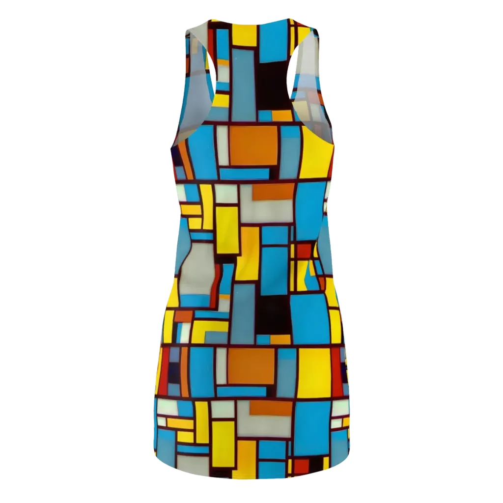 Bauhaus Blaze on Racerback Dress — Back