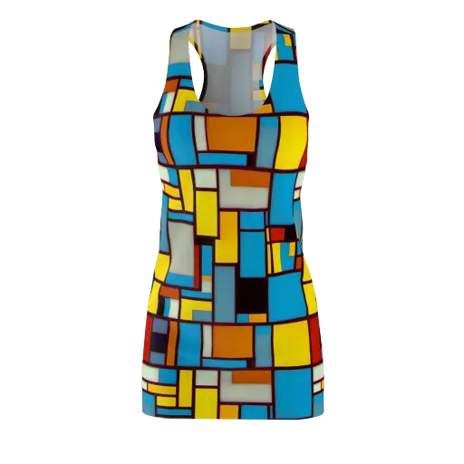 Bauhaus Blaze on a Racerback Dress