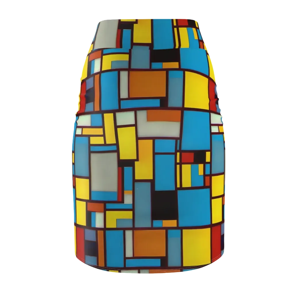 Bauhaus Blaze on Pencil Skirt — Back