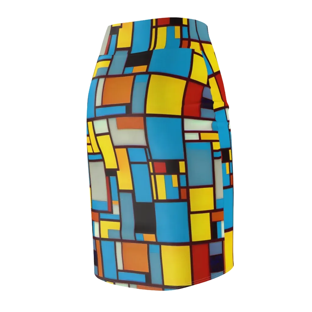 Bauhaus Blaze on Pencil Skirt — Back Side