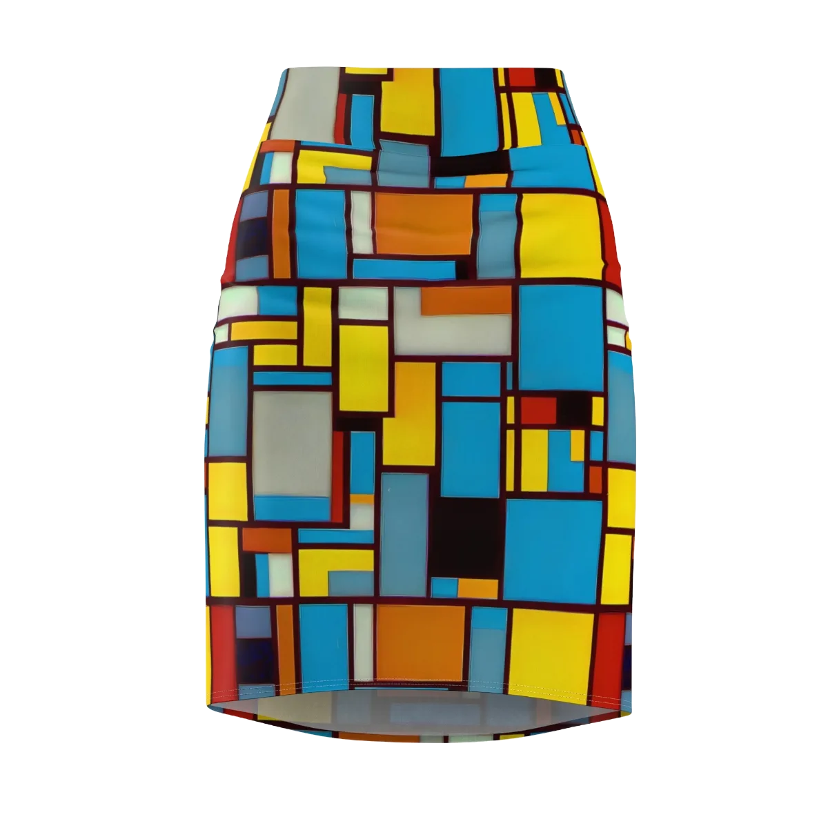 Bauhaus Blaze on Pencil Skirt — Front