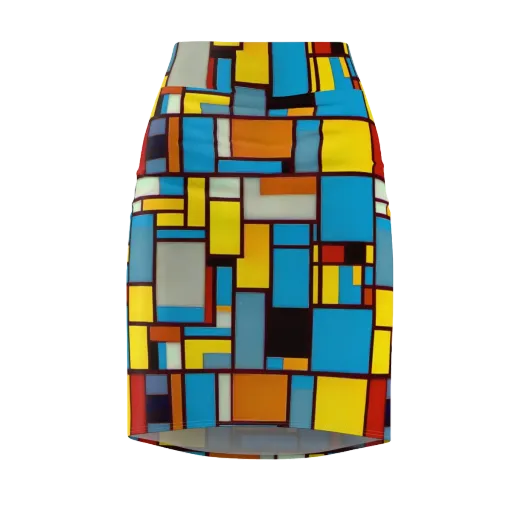 Bauhaus Blaze on a Pencil Skirt