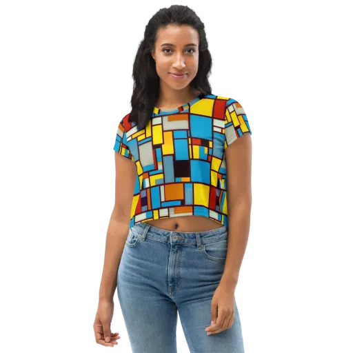 Bauhaus Blaze on a Crop Tee