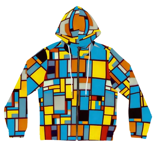 Bauhaus Blaze on a Women's Full-Zip Hoodie
